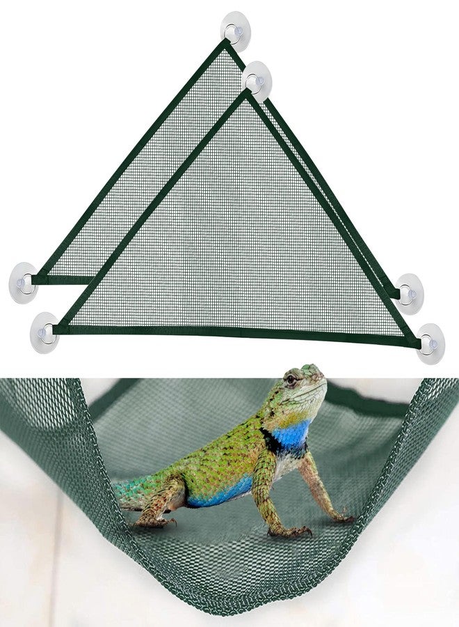 hokable 2 Pcs Bearded Dragon Lizard Hammock, Geckos Hammock, Breathable Mesh Reptile Hammock, Suitable for Large & Small Bearded Dragons Anole Geckos Lizards or Snakes（Green） - Image 1